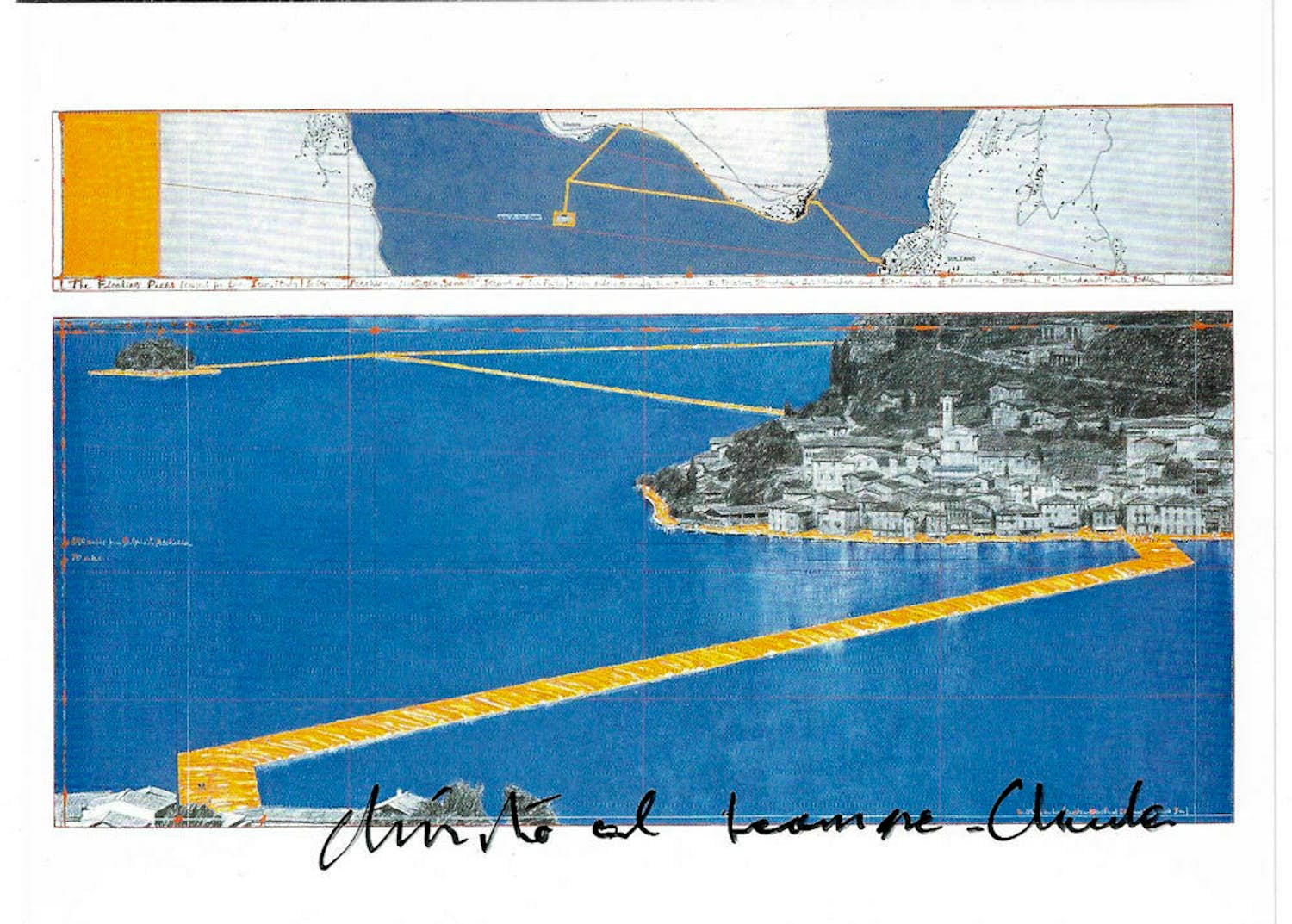 Christo - FLOATING PIERS- Handgesigneerd Christo & Jeanne-Claude kopen? Bied vanaf 85!