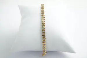 60- Chique geel-goud (14krt) & diamanten (2 ct) zg. slinger of guirlande armband kopen? Bied vanaf 1120!