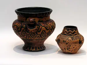 Jasba - Aztec-serie : bloempot 1549/20 en vaasje 150/12 | West Germany Pottery kopen? Bied vanaf 25!