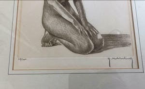 Roger Hebbelinck - Afgeprijsd : 2 prachtige litho's van een naakte dame , gesigneerd en ingelijst kopen? Bied vanaf 55!