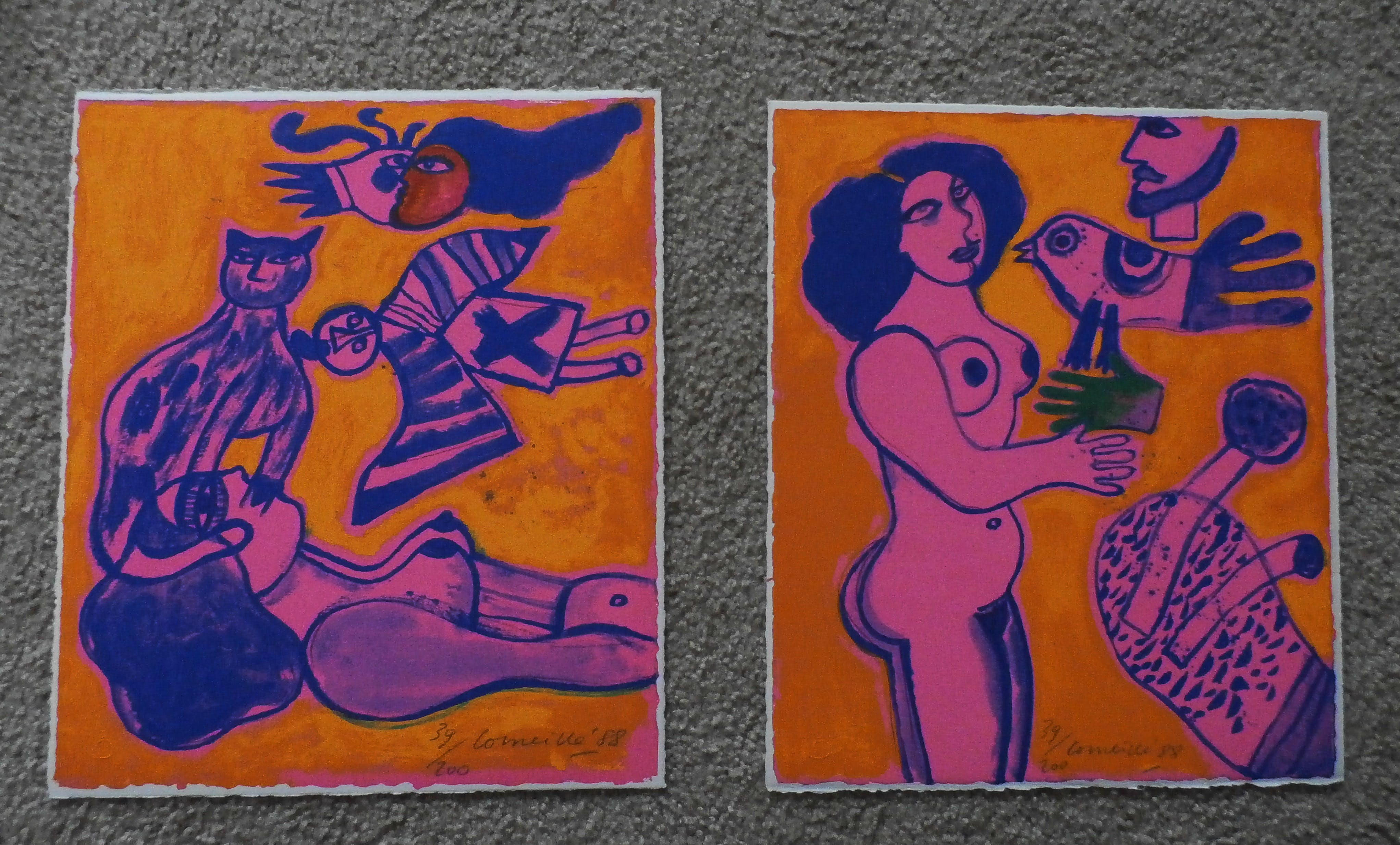 Corneille - 2 litho's en gesigneerd boek: de sensualiteit van het gevoel - 1988 kopen? Bied vanaf 349!