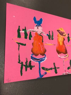 Espen Hagen - Gr Zeefdruk SIX LADIES AT THE PINK BAR Hand gesigneerd kopen? Bied vanaf 50!