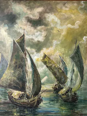 Niet of onleesbaar gesigneerd - Vissersboten kopen? Bied vanaf 1!