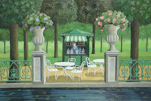 Laetitia de Haas - Olieverf op doek, Jardin public - Ingelijst kopen? Bied vanaf 350!