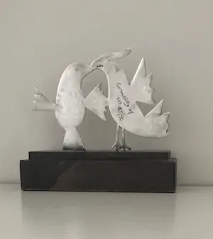 Corneille - Met de hand gesigneerd genummerd beeldhouwwerk: Les oiseaux amoureux (Verliefde kopen? Bied vanaf 350!