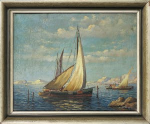 Willem de Kok - Olieverf op doek - Italiaanse Baai kopen? Bied vanaf 100!