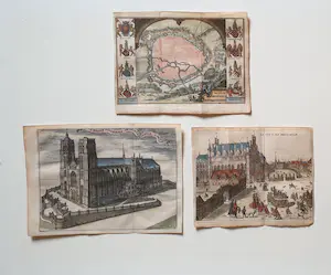 Jacobus Harrewijn - Brussel 3 Oude Gravures Plattegrond Stadsgezicht 1700 kopen? Bied vanaf 60!