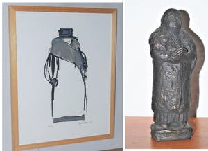 Ellen Meuwese - Wilhelmina -zeefdruk, oplage 100 - incl. beeldje Wilhelmina 1.2 kg kopen? Bied vanaf 30!