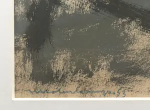 Nico Molenkamp - gouache op papier ‘zonder titel’ - 1953 - ingelijst kopen? Bied vanaf 325!