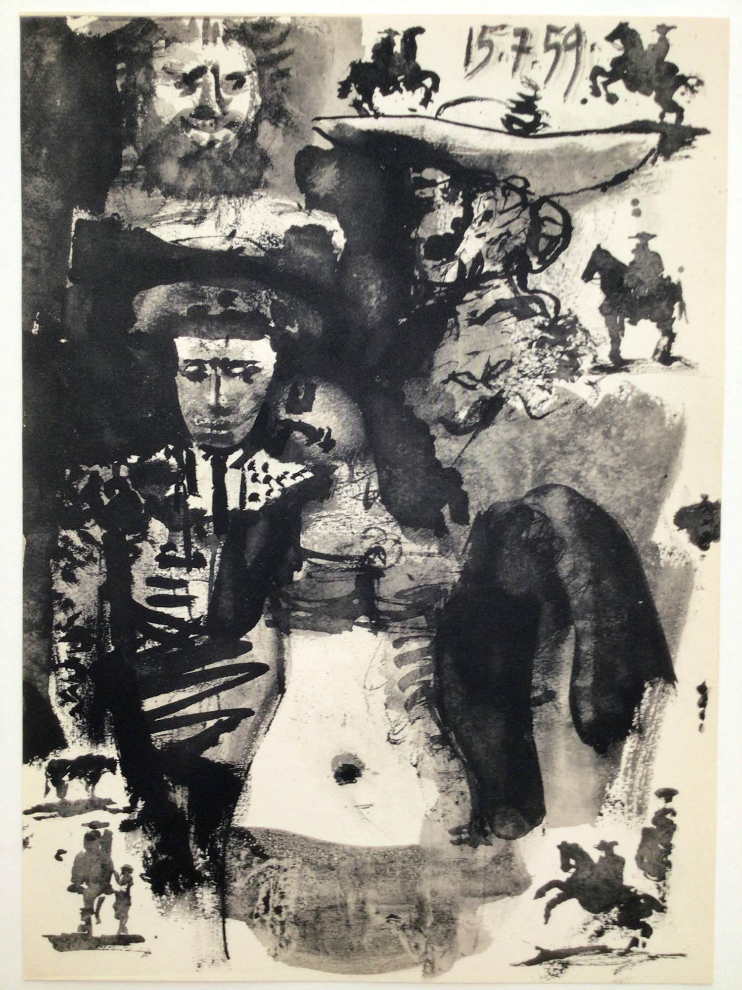 Pablo Picasso - Litho - 1959 - Uit serie: "Toros y Toreros" - Oplage 150 ex. - Perfecte conditie verkocht voor € 110!