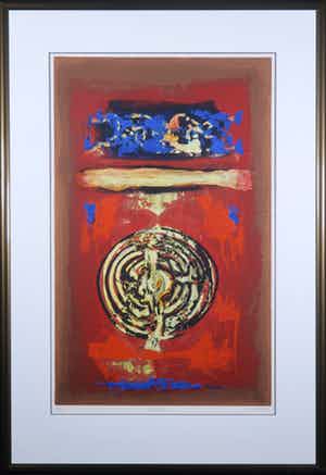 Hans Vanhorck - Zeefdruk, Labyrinth - Ingelijst verkocht voor € 35!