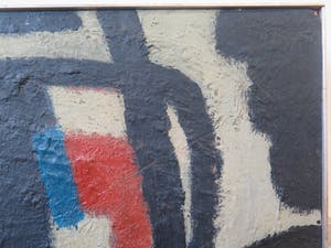 Willem Hussem - toegeschreven aan, olieverf op board, ingelijst, Abstracte compositie kopen? Bied vanaf 1250!