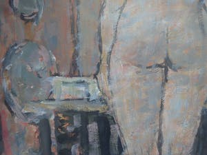 Anton Voorzanger - staand ruggelings naakt in interieur kopen? Bied vanaf 150!