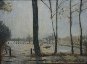 Niet of onleesbaar gesigneerd - Bosscheweg, Helvoirt, N-Brabant - olieverf uit 1942 kopen? Bied vanaf 10!