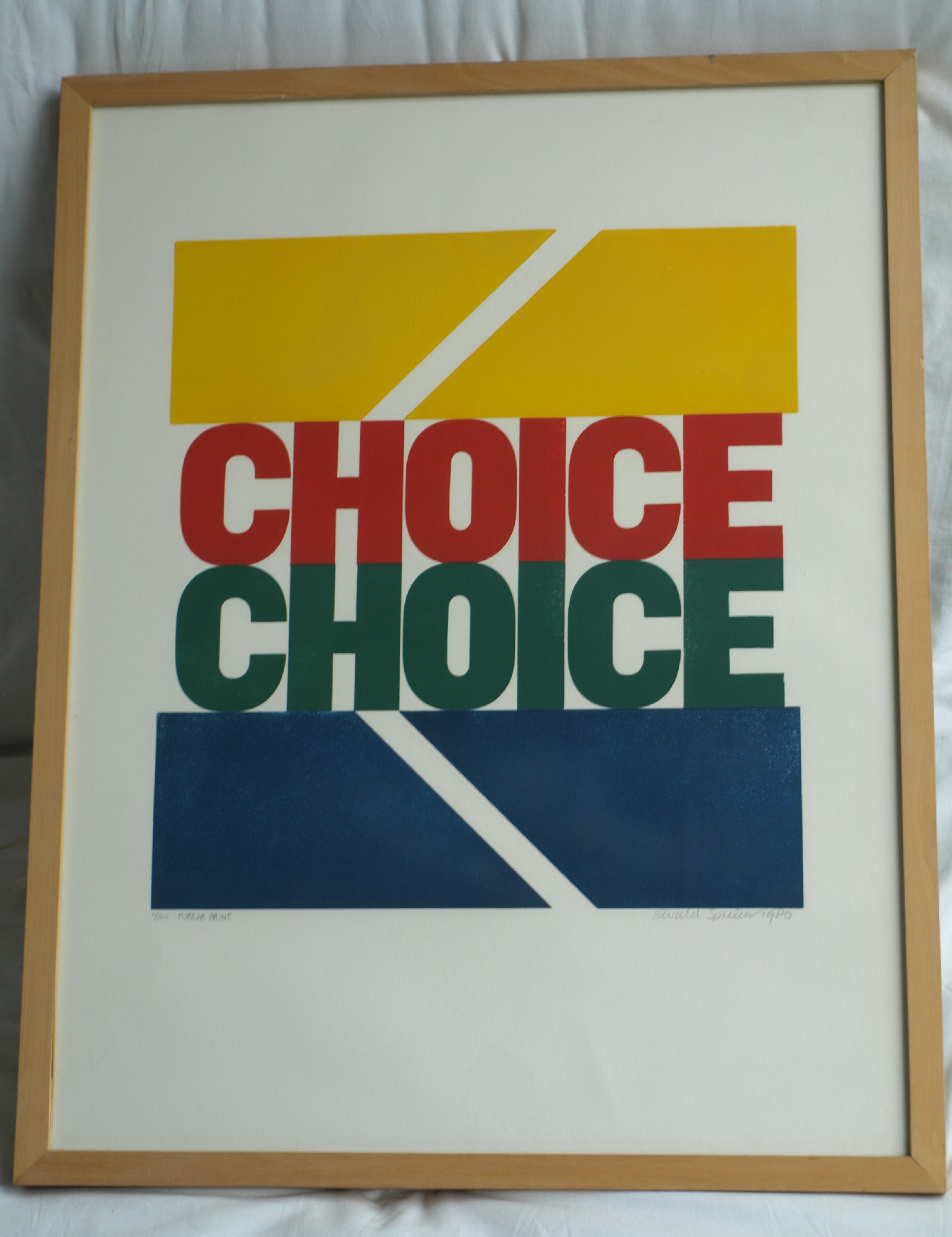 Ewald Spieker - Zeefdruk , Mirror Print “Choice” – gesigneerd & ingelijst - 1980 kopen? Bied vanaf 1!