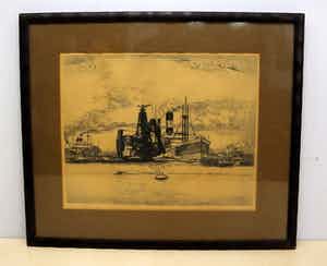 Antoon Derkzen van Angeren - Overslag in de haven. verkocht voor € 47!