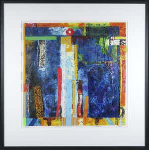 Jos Verwiel - Zeefdruk, Blue Tombe - Ingelijst verkocht voor € 50!