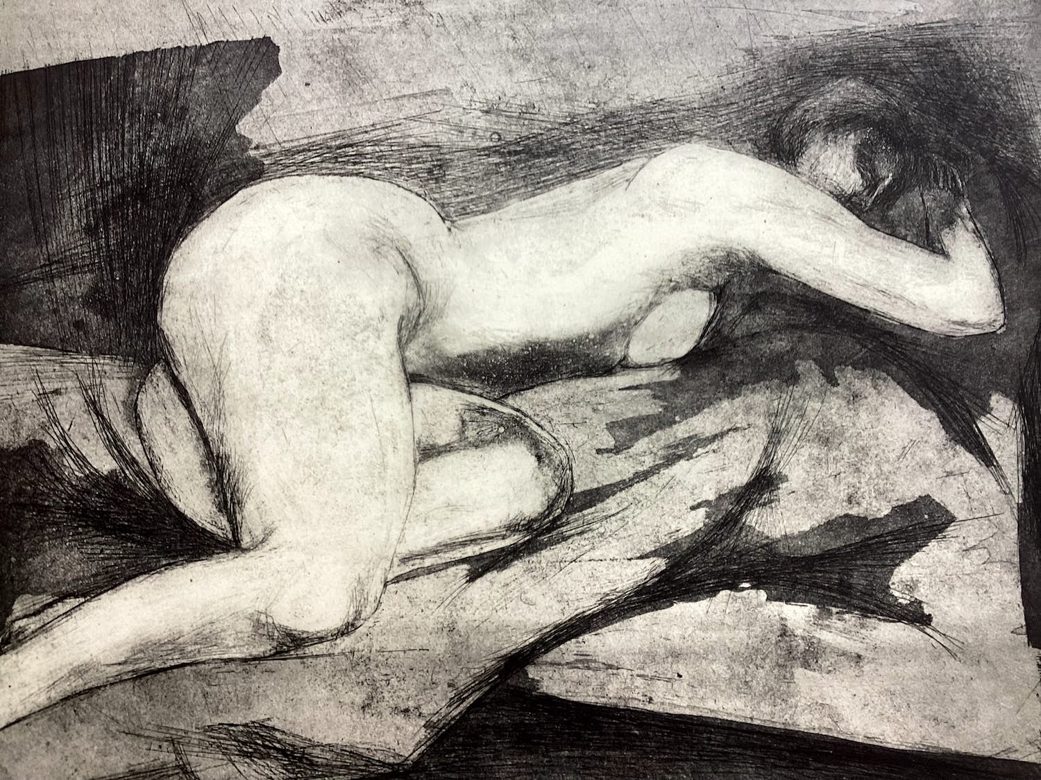 Walter Barten - Vrouwelijk naakt - ets verkocht voor € 75!