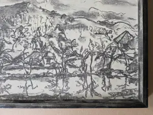 Piet Rezelman - Indonesië. Landschap met palmen. Vulkaan. kopen? Bied vanaf 39!