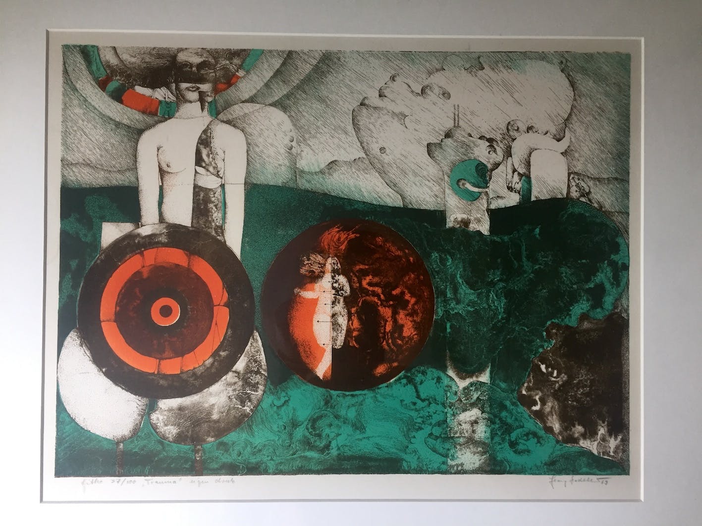 Georg Hadeler - Lithografie, Ingelijst verkocht voor € 75!