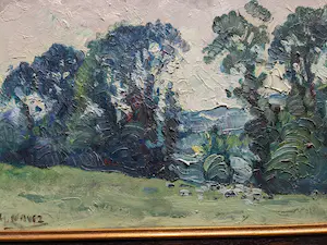 Georges Naves - Expressionistische Landschaft, Öl auf Holz, sehr schön gerahmt kopen? Bied vanaf 109!