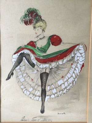 Francoise Janicot - Danseres , gekleurde lithograaf met opgehoogde aquarel kopen? Bied vanaf 65!