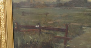Niet of onleesbaar gesigneerd - (Tholen of Weissenbruch?) Olieverf op doek, Rivierlandschap met bootje (Groot!) kopen? Bied vanaf 1!