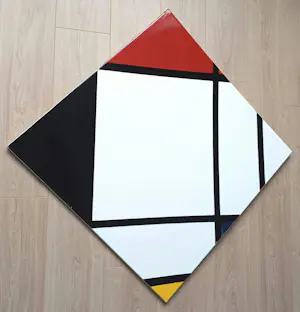 Piet Mondriaan - Lozenge Comp. with Red, Black, Blue and Yellow, emaille op metaal (unica, groot) kopen? Bied vanaf 695!