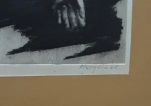 Ber Mengels - Grote ingelijste ets, Zou ik mijn broeders hoeder zijn? – 1965 – nr. 2 van 10. kopen? Bied vanaf 150!