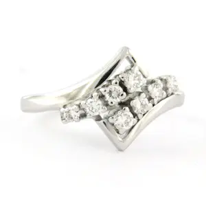 14k witgouden ring met briljant geslepen diamant tot. 0.30ct – F/G - VS/SI kopen? Bied vanaf 460!