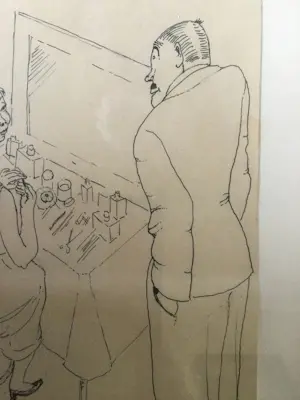 Frits van den Berghe - Twee figuren in gesprek in kleedkamer kopen? Bied vanaf 600!