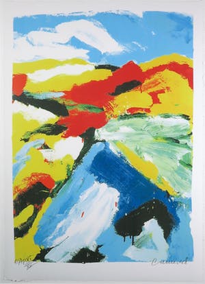 Jan Cremer - Zeefdruk, Blue Mountain Blue - Ingelijst (Groot) kopen? Bied vanaf 350!
