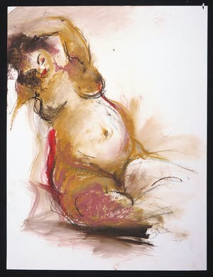 Franscz Witte - Olieverf en krijt op papier, Zonder titel kopen? Bied vanaf 1!