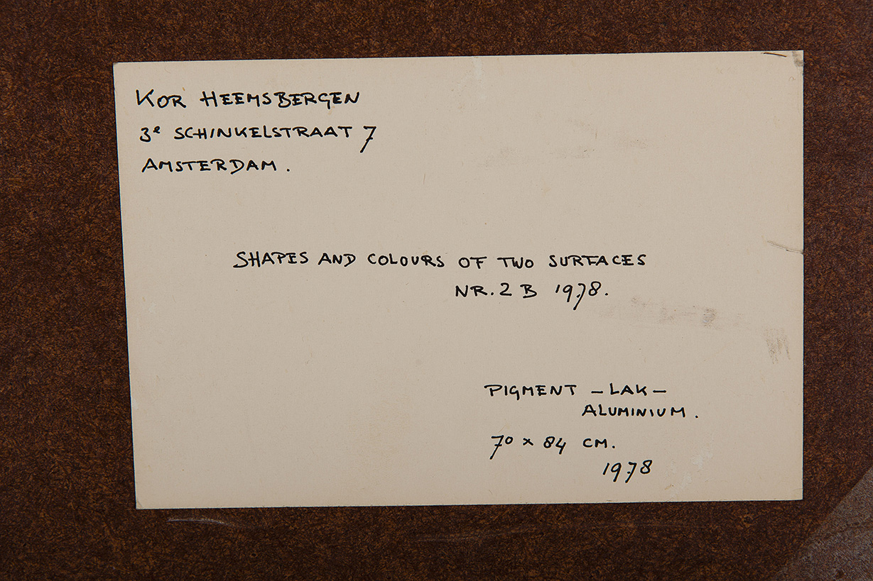 Kor Heemsbergen - Shapes and colour of two surfaces, nr. 2B - 1978 kopen? Bied vanaf 15!