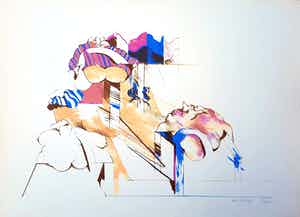 Pierre van Soest - steendruk - Zonder titel 6/10 - Prent 190 - 21922 verkocht voor € 35!