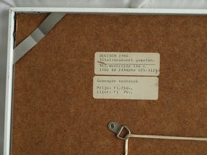 Dirk Visser - Groot, ingelijst, Gemengde techniek , ‘Gesnoerd geweten’ – 1987 kopen? Bied vanaf 50!