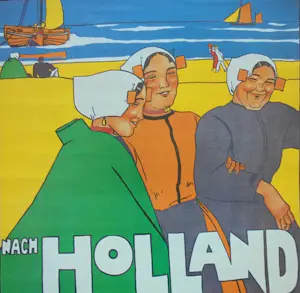 Willy Sluiter - Klederdrachten aan het Strand. "Nach Holland".Hollandischen Meeres Strande. kopen? Bied vanaf 475!