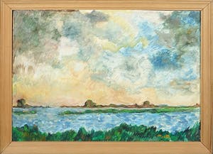 Jan Dekker - Olieverf op Hardboard, Meerzicht, Ingelijst kopen? Bied vanaf 1!