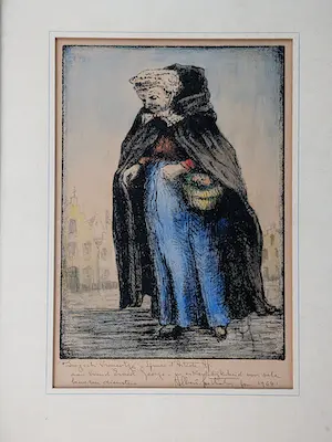 Albert Goethals - E.A. Brugs Vrouwtje, vermoedelijk met de hand bijgekleurd met dedicatie kaufen? Bieten Sie von 50!