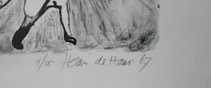 Henri de Haas - Litho: vrouw met hond I - 1968 kopen? Bied vanaf 39!