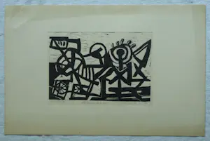 Frits Vanen - 4x Houtsnede , Holland Festival en Theater – 1961 – oplage 15 ex. kopen? Bied vanaf 50!