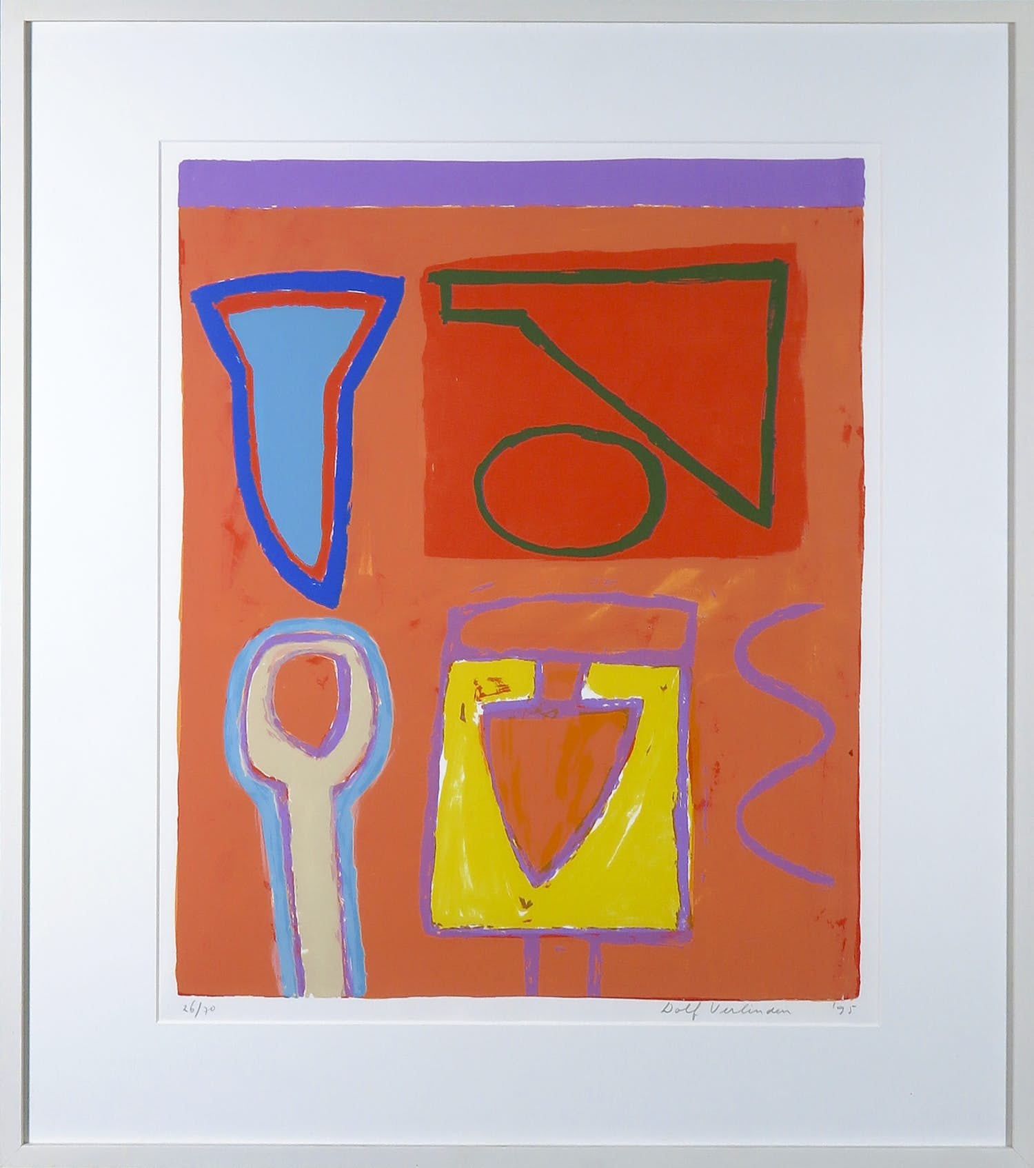 Dolf Verlinden - Zeefdruk, Zonder titel - Ingelijst kopen? Bied vanaf 1!