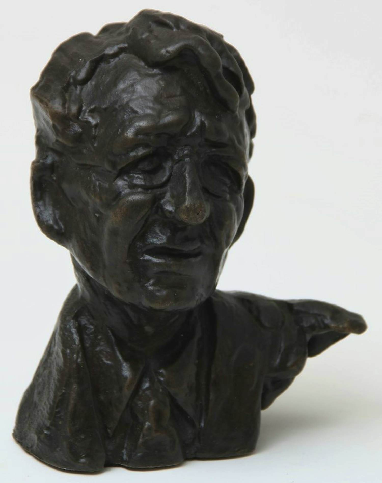 Bernadette Leijdekkers - Bronzen sculptuur: 'Simon Carmiggelt' - 1999 verkocht voor € 175!