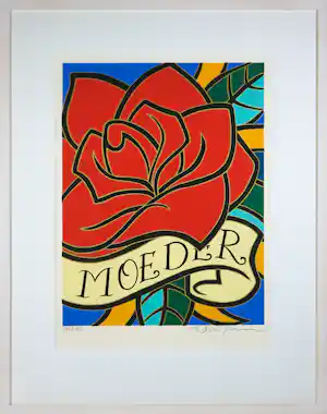 Henk Schiffmacher - Zeefdruk op papier, Moeder - Ingelijst verkauft für € 80!