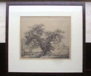 Jan Coenraad Nachenius - Ets verstild Veluwse landschap. verkocht voor € 75!