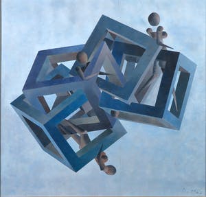 Piet van Mook - Gemengde techniek op papier, Zonder titel - Ingelijst kopen? Bied vanaf 1!