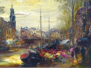 Jan Bevort - Bloemenmarkt Amsterdam. kopen? Bied vanaf 375!