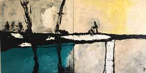 John Foppen - Cold Winter.....# K02. DipTych . GROOT. verkocht voor € 195!