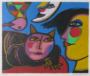 Corneille - Zeefdruk, Zonder titel - Ingelijst kopen? Bied vanaf 250!