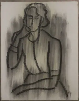 Andre van der Vossen - Pastel op Japans papier, Vrouwportret - Ingelijst kopen? Bied vanaf 100!